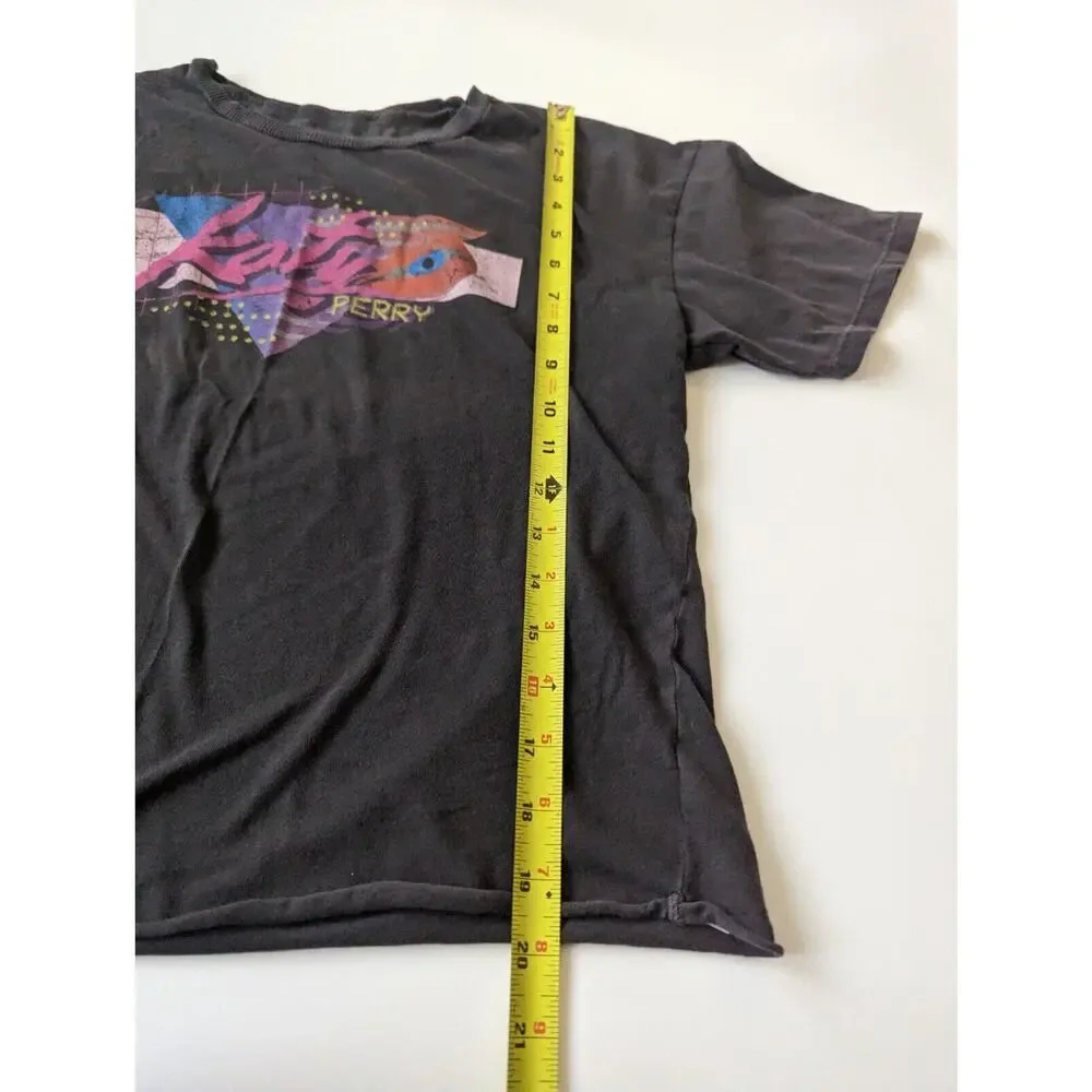 Katy Perry Medium Cropped Black Tour Tee 100% Cotton
